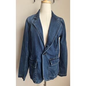 New York & Company Eva Mendes Dark Wash Denim Blazer sz M